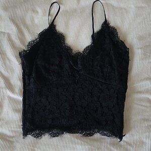 Women's Black Lacy Tank Top - Small/Med.